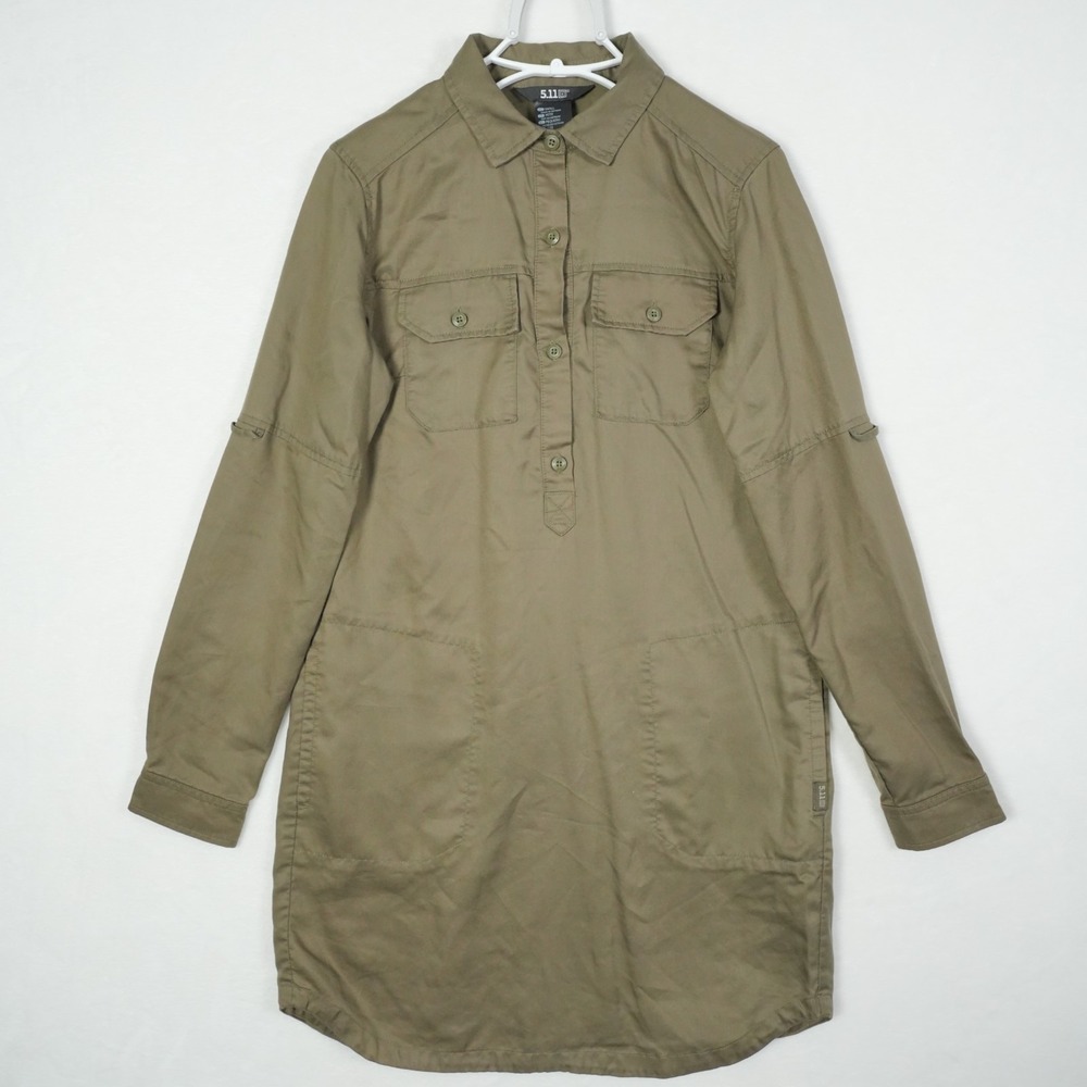 511 Tactical Helena Mini Dress Womens Size Small Shirt Olive Long Sleeve Utility